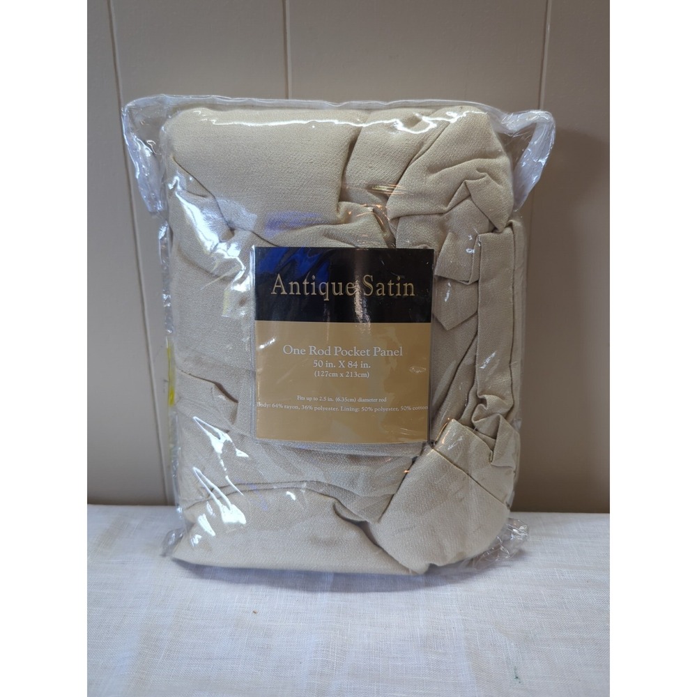 One Rod Pocket Panel Curtain - Antique Satin 84" × 50" - Picture 1 of 2